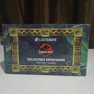 Jurassic Park 2 Shot Glasses Set Collectible Drinkware Loot Crate Exclusive(NEW)
